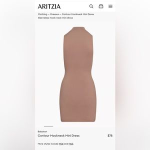 Babaton Contour Mockneck Mini Dress XS Warm Taupe